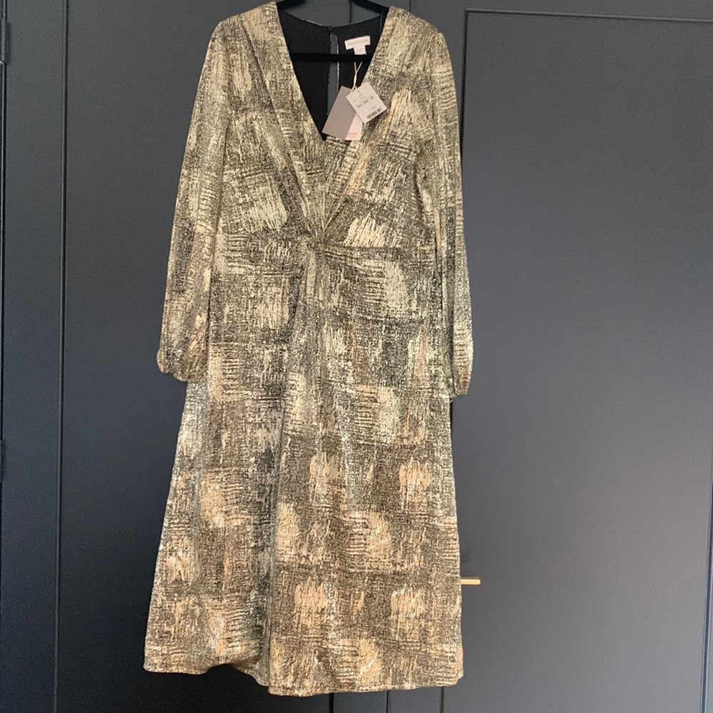 Monsoon new with Tag gold shimmer midi dress
